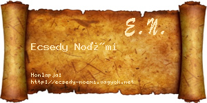 Ecsedy Noémi névjegykártya